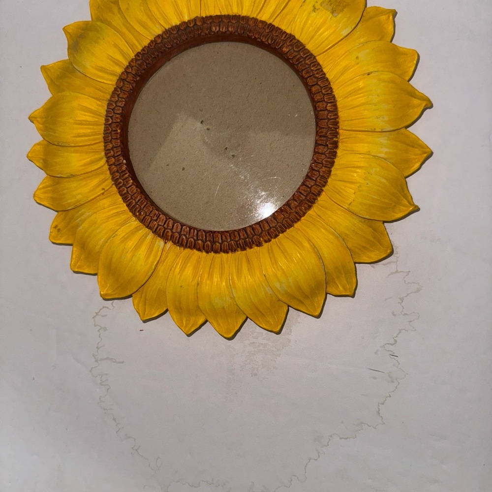 Russ Sunflower Mirror Yellow Brown Wall Decor
